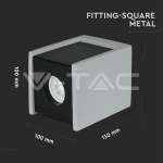 GU10 Гипсова Отливка Външен Монтаж Черно Дъно