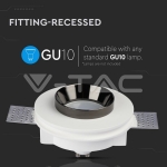 GU10 Гипсова Отливка Кръг Издадена Черно Дъно