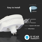 GU10 Гипсова Отливка Кръг Издадена Черно Дъно