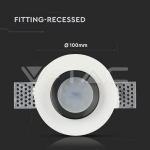 GU10 Гипсова Отливка Кръг Издадена Черно Дъно