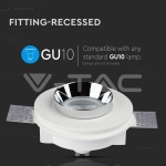 GU10 Гипсова Отливка Кръг Издадена Хромирано Дъно