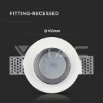 GU10 Гипсова Отливка Кръг Издадена Хромирано Дъно