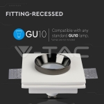 GU10 Гипсова Отливка Квадрат Издадена Черно Дъно