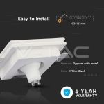 GU10 Гипсова Отливка Квадрат Издадена Черно Дъно