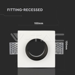 GU10 Гипсова Отливка Квадрат Издадена Черно Дъно