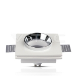 GU10 Гипсова Отливка Квадрат Издадена Хромирано Дъно