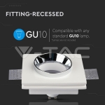 GU10 Гипсова Отливка Квадрат Издадена Хромирано Дъно