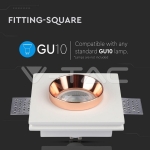 GU10 Гипсова Отливка Квадрат Издадена Розово Златно Дъно