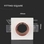 GU10 Гипсова Отливка Квадрат Издадена Розово Златно Дъно