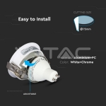 GU10 Отливка Кръг Бяло+Хром