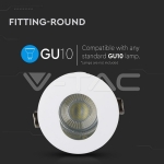 GU10 Отливка Кръг Бяло+Хром