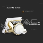 GU10 Отливка Квадрат Бяло+Златно