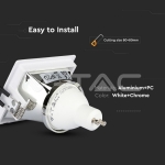 GU10 Отливка Квадрат Бяло+Хром