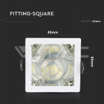 GU10 Отливка Квадрат Бяло+Хром
