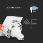 GU10 Отливка Квадрат Бяла