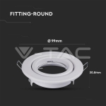 GU10 Корпус Луна Кръг Оринтируема Бяла