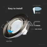 GU10 Корпус Луна Кръг Оринтируема Сатен Никел