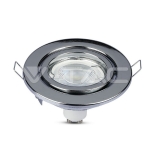 GU10 Корпус Луна Кръг Оринтируема Хром