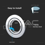 GU10 Корпус Луна Кръг Оринтируема Хром