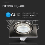 GU10 Корпус Луна Квадрат Оринтируема Сатен Никел