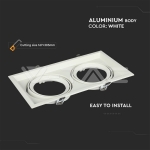 2xAR111 Тяло за Вграждане Бяло Тяло