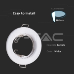 GU10 Корпус Луна Кръг Неоринтируема Бяла 2бр/кутия