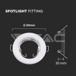 GU10 Корпус Луна Кръг Неоринтируема Бяла 2бр/кутия