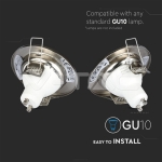 GU10 Корпус Луна Кръг Неоринтируема Сатен Никел 2бр/кутия