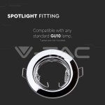 GU10 Корпус Луна Кръг Неоринтируема Хром 2бр/кутия