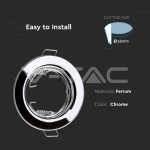 GU10 Корпус Луна Кръг Неоринтируема Хром 2бр/кутия