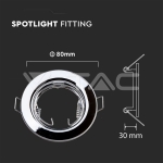 GU10 Корпус Луна Кръг Неоринтируема Хром 2бр/кутия