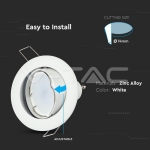 GU10 Корпус Луна Кръг Оринтируема Бяла