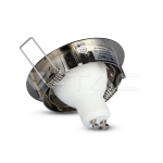 GU10 Корпус Луна Кръг Оринтируема Сатен Никел