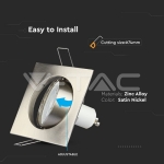 GU10 Корпус Луна Квадрат Оринтируема Сатен Никел