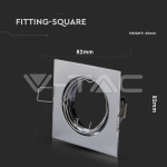 GU10 Корпус Луна Квадрат Оринтируема Хром