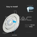 GU10 Корпус Луна Кръг Променлив Ъгъл Бяла