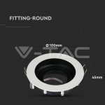 GU10 Корпус Луна Кръг Бяла