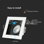 GU10 Корпус Луна Квадрат Бяла