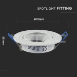 1*GU10 Корпус Луна Кръг Бяла