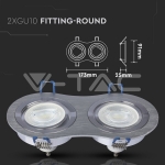 2*GU10 Корпус Луна Кръг Алуминий