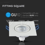 1*GU10 Корпус Луна Квадрат Бяла