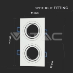 2*GU10 Корпус Луна Квадрат Бяла