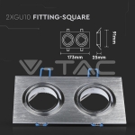 2*GU10 Корпус Луна Квадрат Алуминий