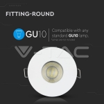 GU10 Корпус Луна Кръг Мат Бяла