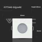 GU10 Корпус Луна Квадрат Мат Бяла