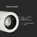 GU10 Корпус Луна Външен Монтаж Кръг Бял