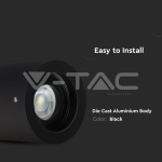 GU10 Корпус Луна Външен Монтаж Кръг Черeн