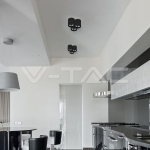 GU10 Корпус Луна Външен Монтаж Кръг Черeн