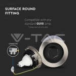 GU10 Корпус Луна Външен Монтаж Кръг Сатен Никел