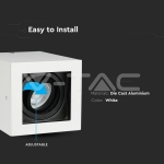 GU10 Корпус Луна Външен Монтаж Квадрат Бял